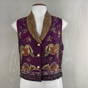 YSA Dupiré Vintage 1980s Silk Hand Beaded Art Vest